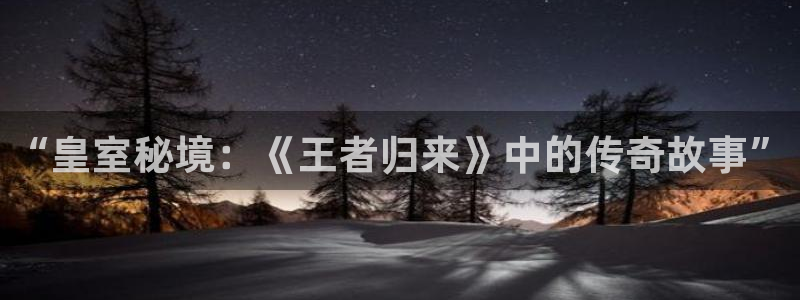 星亿娱乐官网进入：“皇室秘境：《王者归来》中的传奇故事”